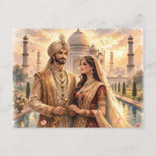 Taj Mahal Sunset Postcard