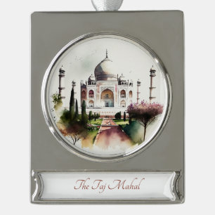 Taj Mahal Travel Art Watercolor Ornament