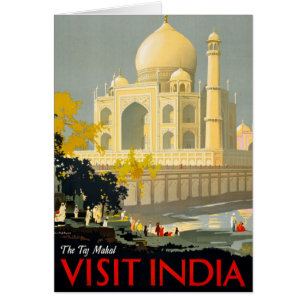 Taj Mahal Visit India Vintage Travel Poster Restor