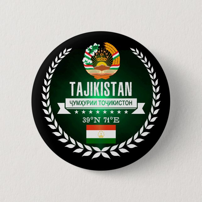 Tajikistan 6 Cm Round Badge (Front)