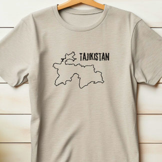 Tajikistan Country Map Tajikistani Border Outline T-Shirt