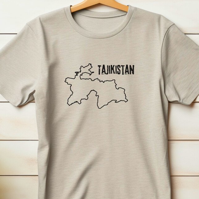 Tajikistan Country Map Tajikistani Border Outline T-Shirt (Creator Uploaded)