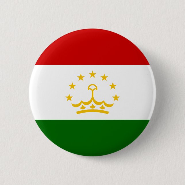 Tajikistan Flag 6 Cm Round Badge (Front)