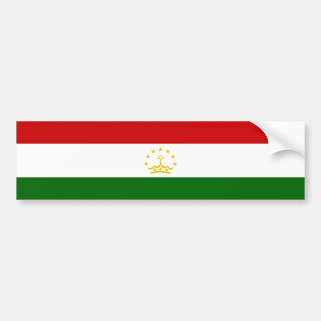 Tajikistan Flag Bumper Sticker (Front)