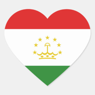 Tajikistan Flag Heart Sticker