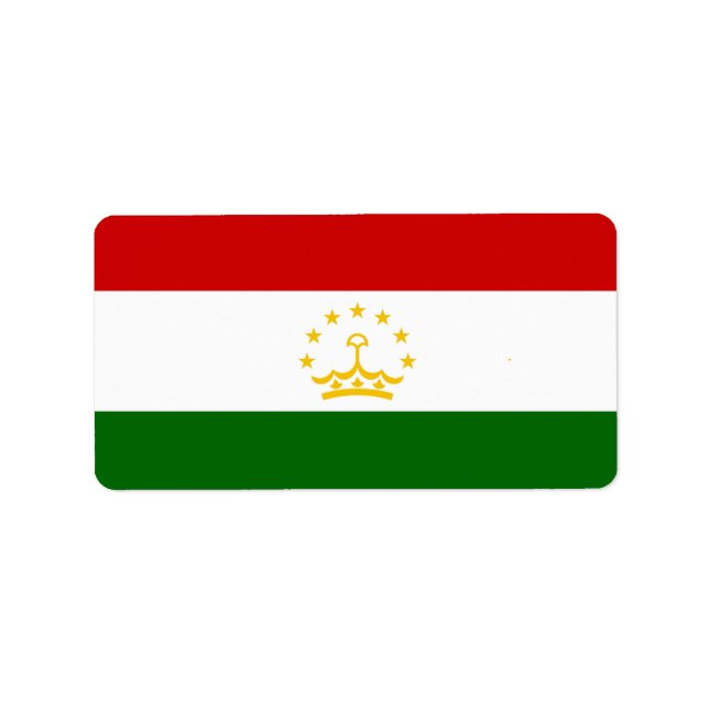 Tajikistan flag label (Front)