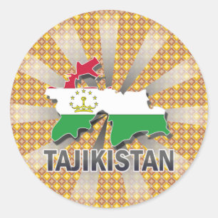 Tajikistan Flag Map 2.0 Classic Round Sticker