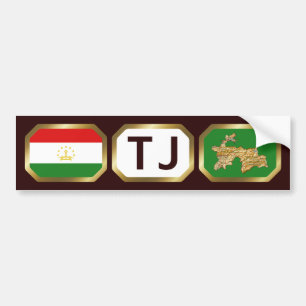 Tajikistan Flag Map Code Bumper Sticker