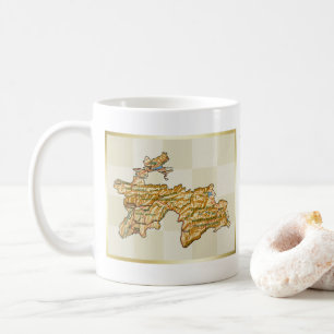 Tajikistan Flag + Map Mug
