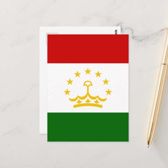 Tajikistan flag postcard (Front/Back In Situ)