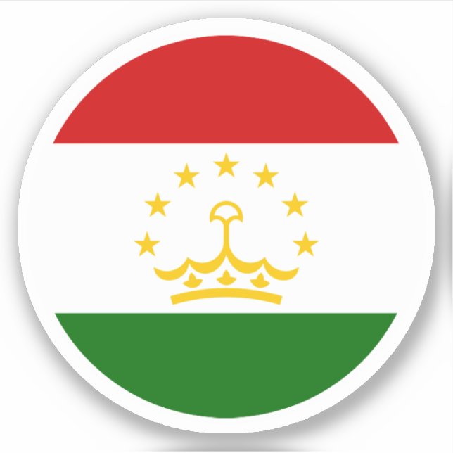 Tajikistan Flag Round Sticker (Front)