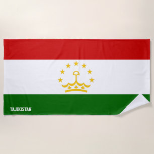 Tajikistan Flag Splendid Patriotic Beach Towel