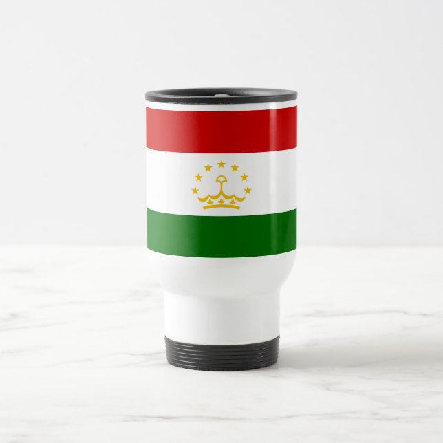 Tajikistan Flag Travel Mug (Center)