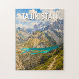 Tajikistan Illustration Travel Art Vintage Jigsaw Puzzle