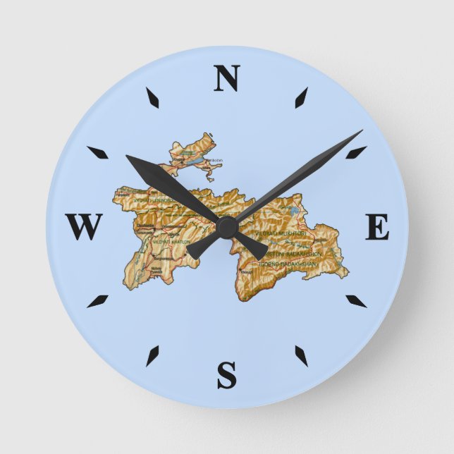 Tajikistan Map Clock (Front)