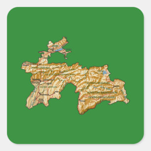 Tajikistan Map Sticker