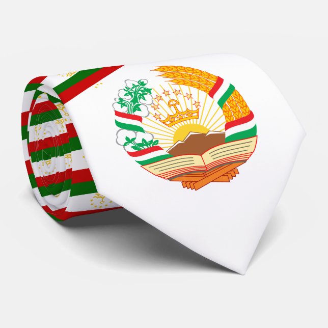 Tajikistani Flag & Emblem, Flag of Tajikistan Tie (Rolled)