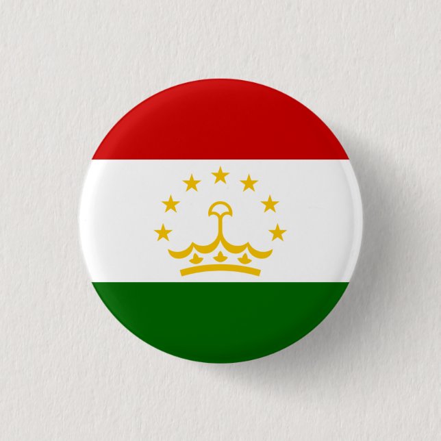 Tajikistani Flag, Flag of Tajikistan 3 Cm Round Badge (Front)
