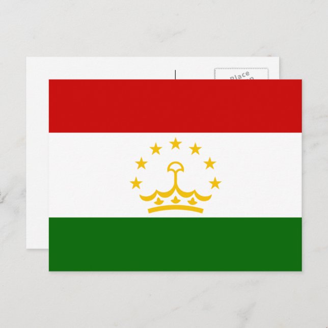 Tajikistani Flag, Flag of Tajikistan Postcard (Front/Back)