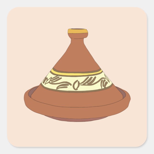 Tajine Hand Drawn - طاجين - Tagine Square Sticker (Front)