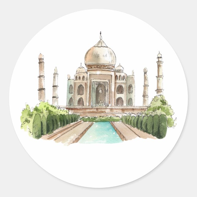 Tajmahal Classic Round Sticker (Front)