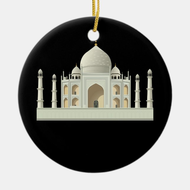 Tajmahal Printed 3D  Ceramic Tree Decoration (Front)