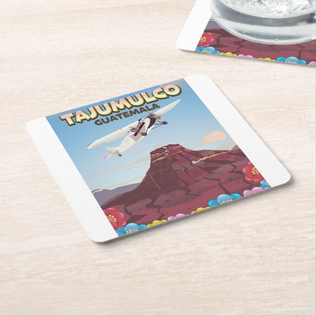 Tajumulco Guatemala Square Paper Coaster (Angled)