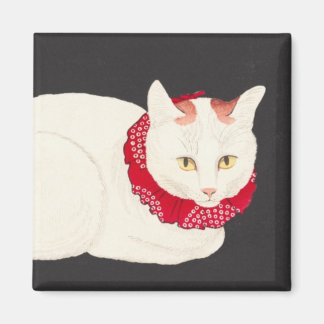 takahashi shotei tama nekko cat portrait ukiyo-e magnet (Front)