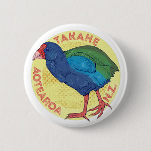 Takahe NZ bird 6 Cm Round Badge