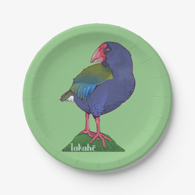 Takahe NZ bird Paper Plate (Front)