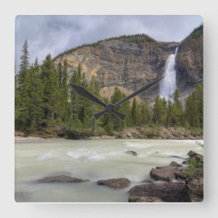 Takakkaw Falls in British Columbia Canada Square Wall Clock