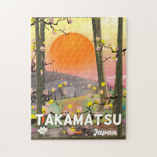 Takamatsu japan travel poster jigsaw puzzle
