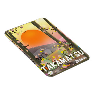 Takamatsu japan travel poster magnet