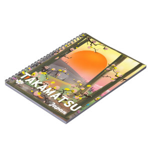 Takamatsu japan travel poster notebook