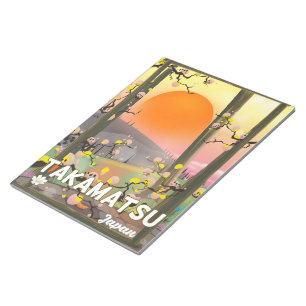 Takamatsu japan travel poster notepad