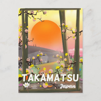 Takamatsu japan travel poster postcard
