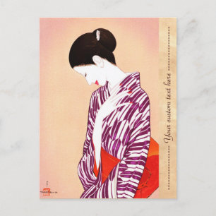 Takasawa Keiichi Woman in kimono art japan lady Postcard