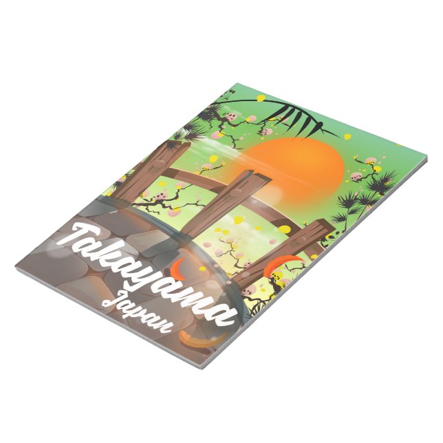 Takayama Japanese blossom poster. Notepad (Angled)
