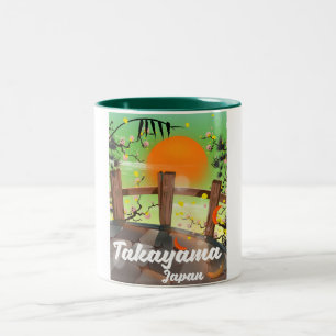 Takayama Japanese blossom poster. Two-Tone Coffee Mug