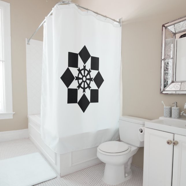 TAKAYANAGI WINDMILL SHOWER CURTAIN (In Situ)