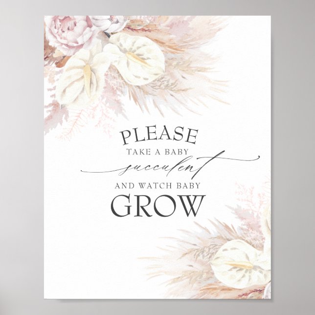 Take A Baby Succulent - Exotic Baby Shower Sign (Front)