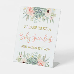 Take a baby succulent pedestal sign