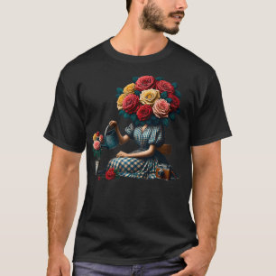 Take a Break Flower Girl Surreal Collage Weird Art T-Shirt