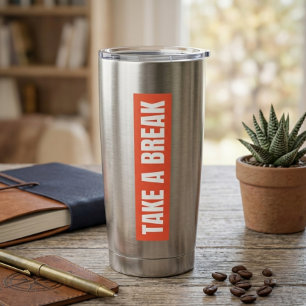 Take A Break Red Block Thermal Tumbler