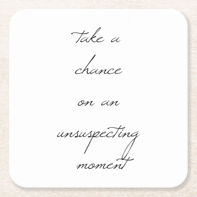 Take A Chance Paper Coaster (Front)