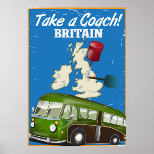 Take a Coach Britain vintage travel poster