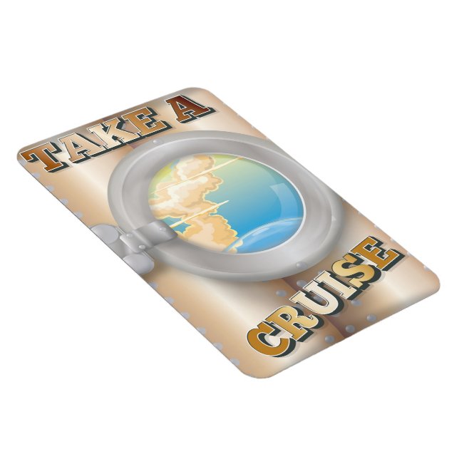 Take a Cruise cartoon travel poster Magnet (Right Side)
