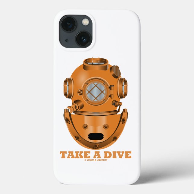 Take A Dive Deep Diving Helmet Oceanographer Case-Mate iPhone Case (Back)