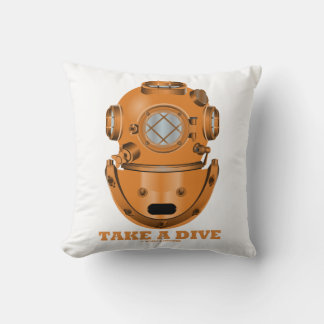 Take A Dive Deep Diving Helmet Oceanographer Cushion