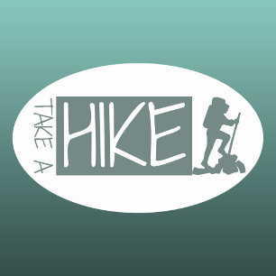 Take A Hike Adventure Camping Lover Minimal Oval Sticker